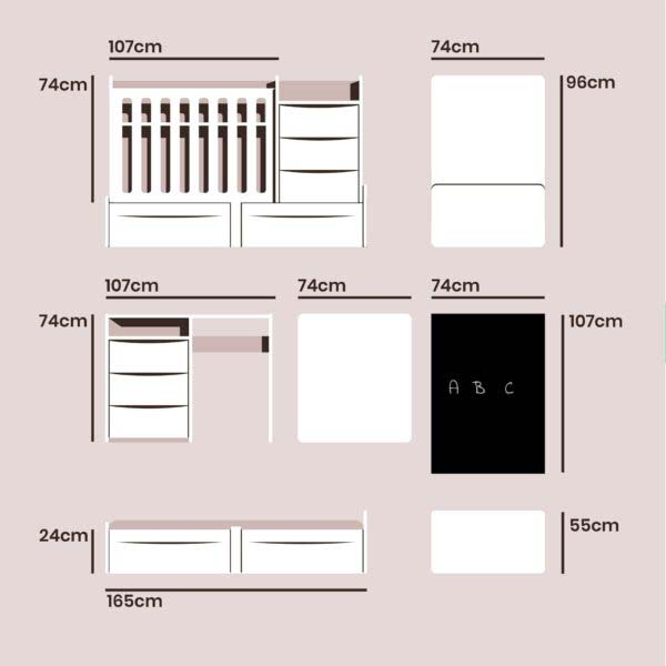 Adaptagrow Smart Furniture Measurements